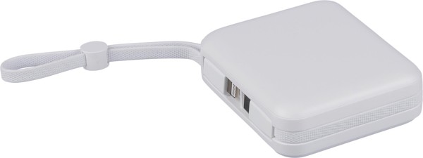 Recycled ABS powerbank Jona - White