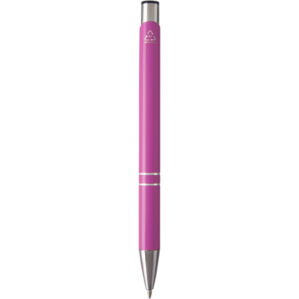 Penna a sfera in alluminio riciclato Moneta (inchiostro nero) - Magenta