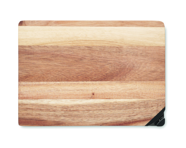 Acalim cutting board, acacia wood, knife sharpener