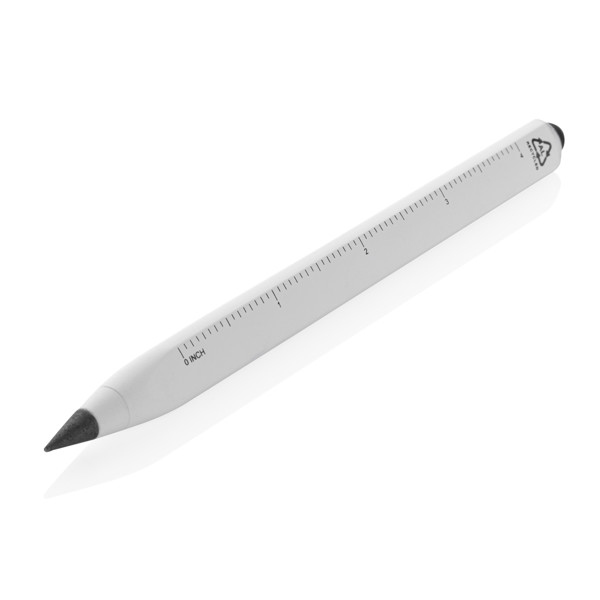 Eon multitasking infinity pen, recycled aluminum - White