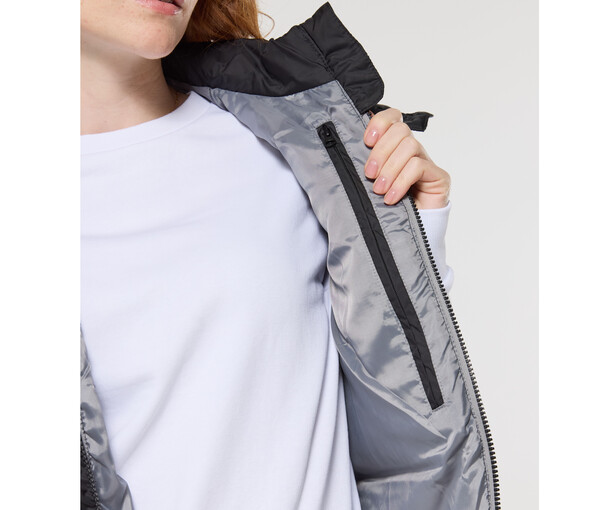 Bodywarmer doudoune femme avec capuche - BLACK / GREY / XXL