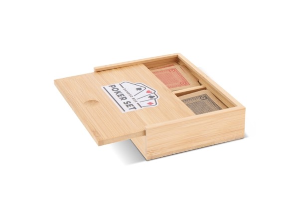 Playing card set in bamboo box