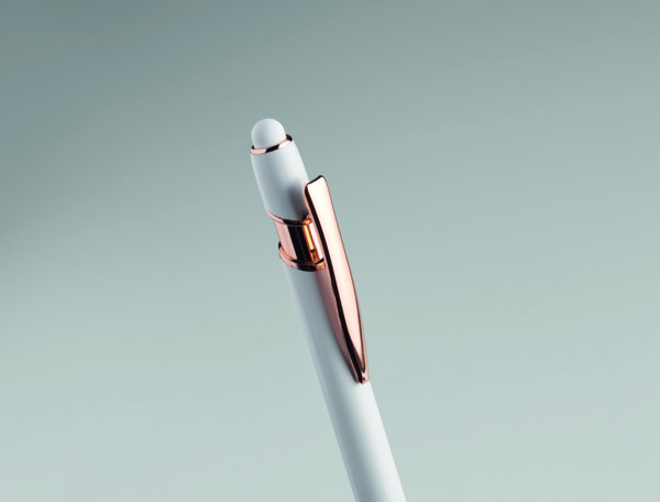 Recycled aluminium pen Scribble - White