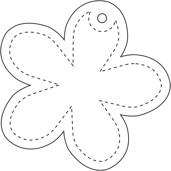 Gancio in PVC catarifrangente a forma di fiore con catenella RFX™ - Bianco