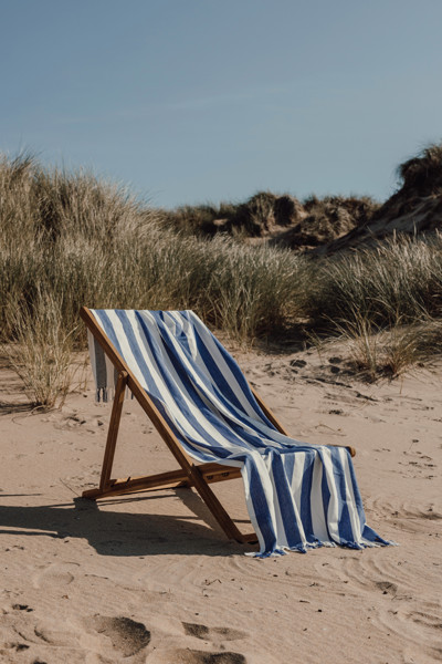 VINGA Serviette hammam GRS Ornos - Bleu / Blanc