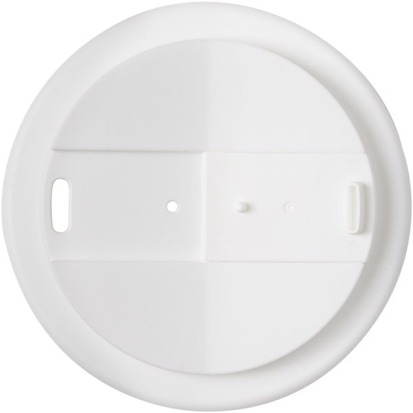 Copo térmico de 350 ml reciclado com tampa à prova de fuga "Americano® Eco" - Branco / Preto liso