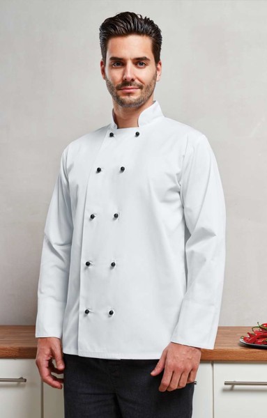 ‘Cuisine' Long Sleeve Chef’S Jacket - White / L