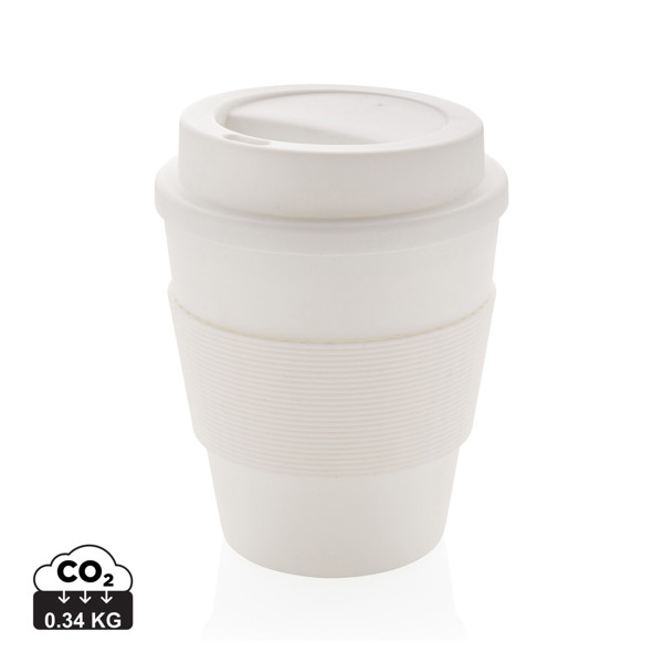Reusable Coffee cup with screw lid 350ml - White