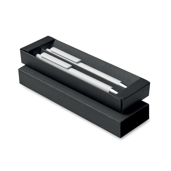 Recycled aluminium pen set Orwell - White