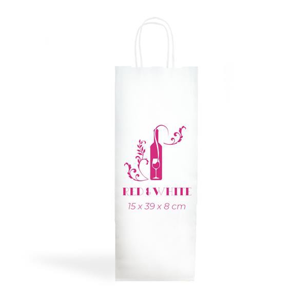 Saco Em Papel Kraft 120G/M2 15X39x8cm - Branco