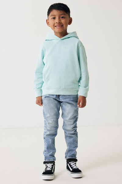 Iqoniq Yengo kids recycled cotton hoodie with sidepockets - Crushed Mint / 56