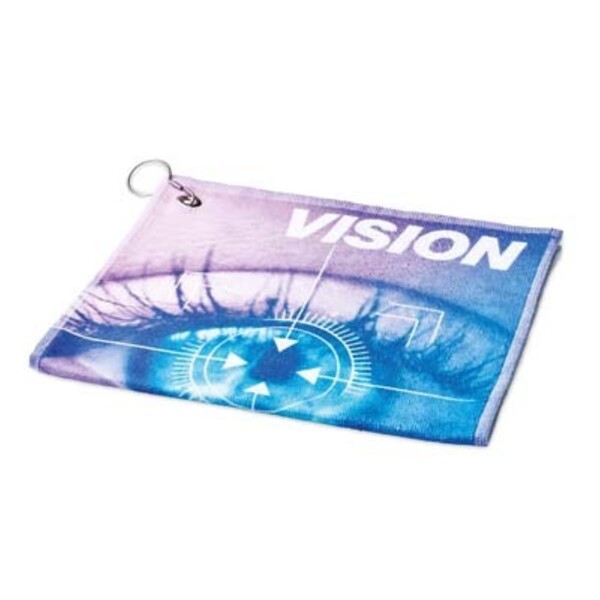 Full colour polycotton Golf towel (400gsm) - White
