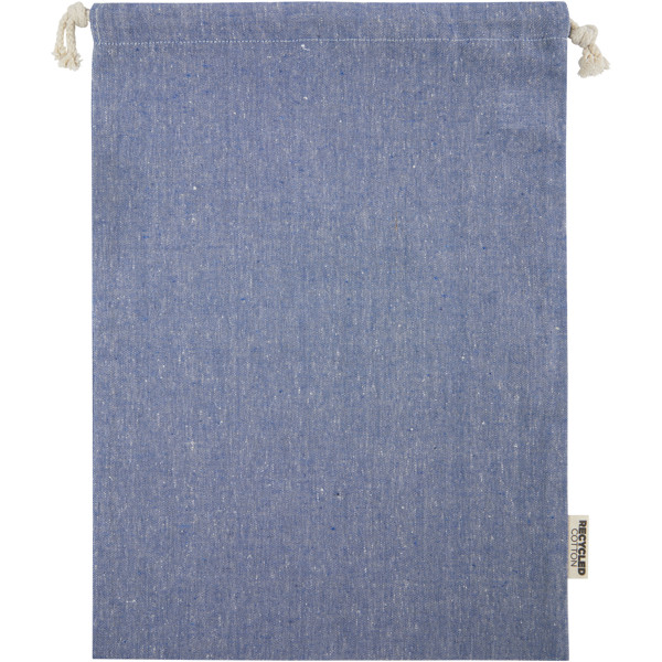 Pheebs 150 g/m² GRS recycled cotton gift bag large 4L - Heather Blue