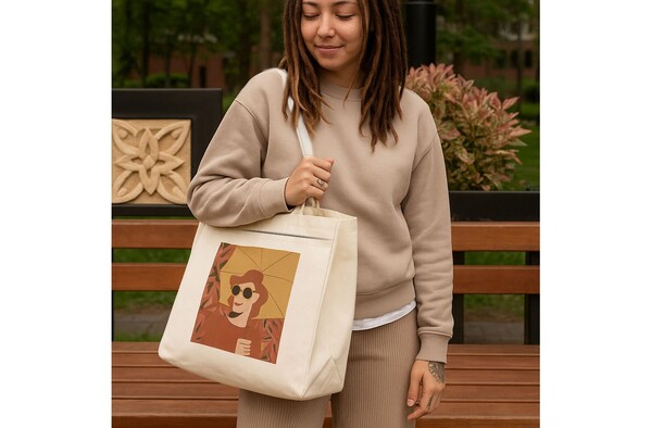 Sac fourre-tout en coton avec fermeture éclair OEKO-TEX® 39 x 24 x 34cm 320g/m².