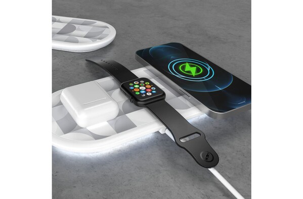 Chargeur sans fil rapide 3-en-1 15 W   téléphones / Apple Watch / AirPod