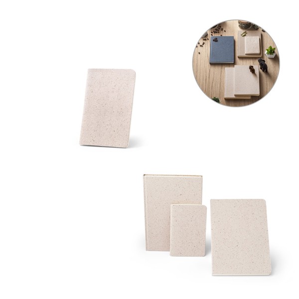 ORGANIC SOFT. Bloco de notas A6 com capa flexível fabricada a partir de matéria orgânica de elefante (80%)