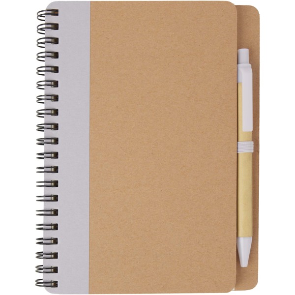 Carnet de notes recyclé avec stylo Priestly - Lilas / Naturel