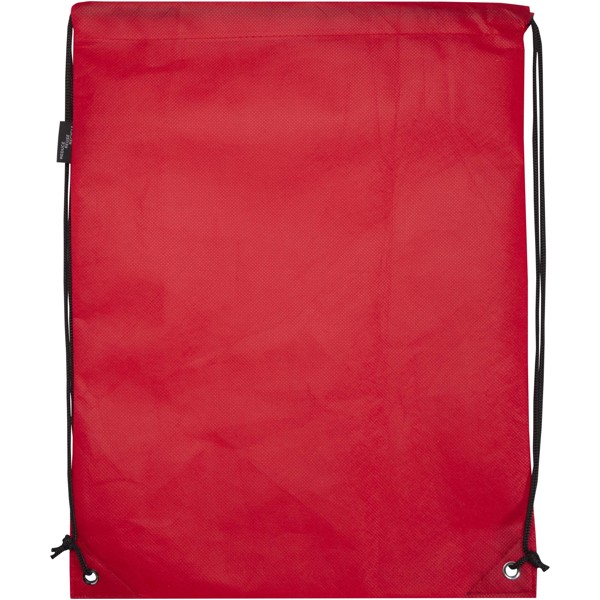 Borsa con coulisse in tessuto non tessuto riciclato certificato GRS Evergreen - 5L - Rosso