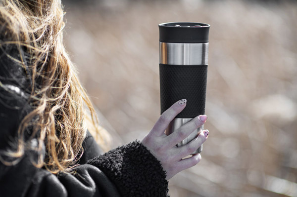 Thermal mug RONDE 425 ml - black