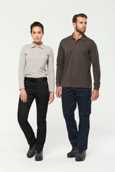 Ladies' Long-Sleeved Polo Shirt - White / XL