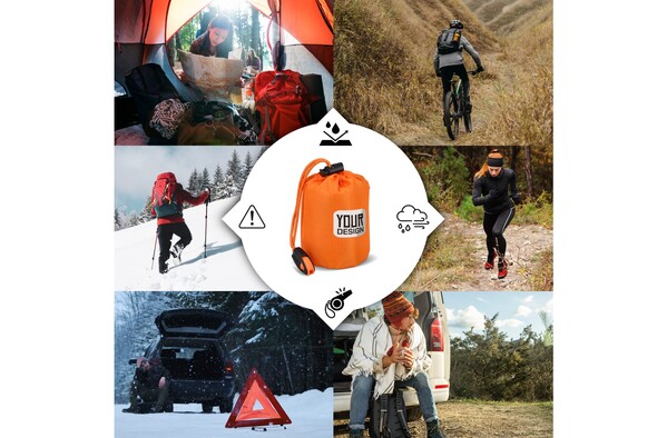 Outdoor Survival 2-in-1 Thermal Poncho - Orange