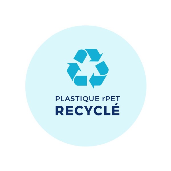 STYLO BILLE BLEUE CORPS ET CLIP PLASTIQUE EN MATIERE RECYCLEE rPET - Blanc opaque
