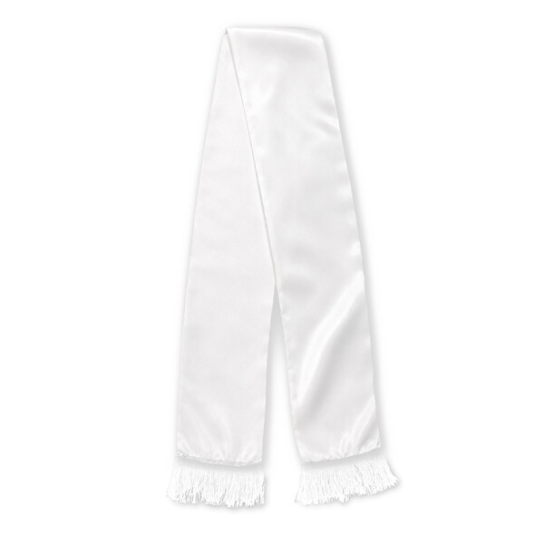 Lowest priced full colour double layer scarf. Made of satin fabric - White