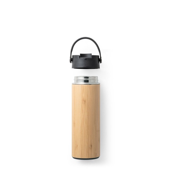 LAVER. Bouteille thermos 440mL en bambou, acier inox et PP