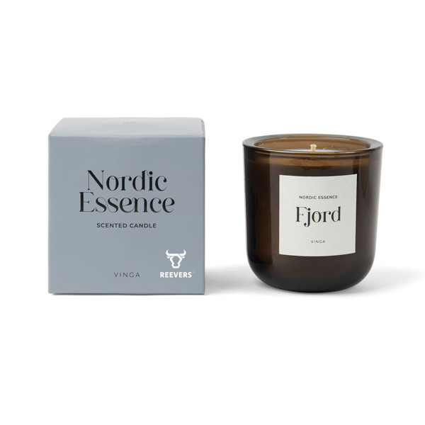 VINGA Grande bougie parfumée Nordic - Bleu / Marron Foncé