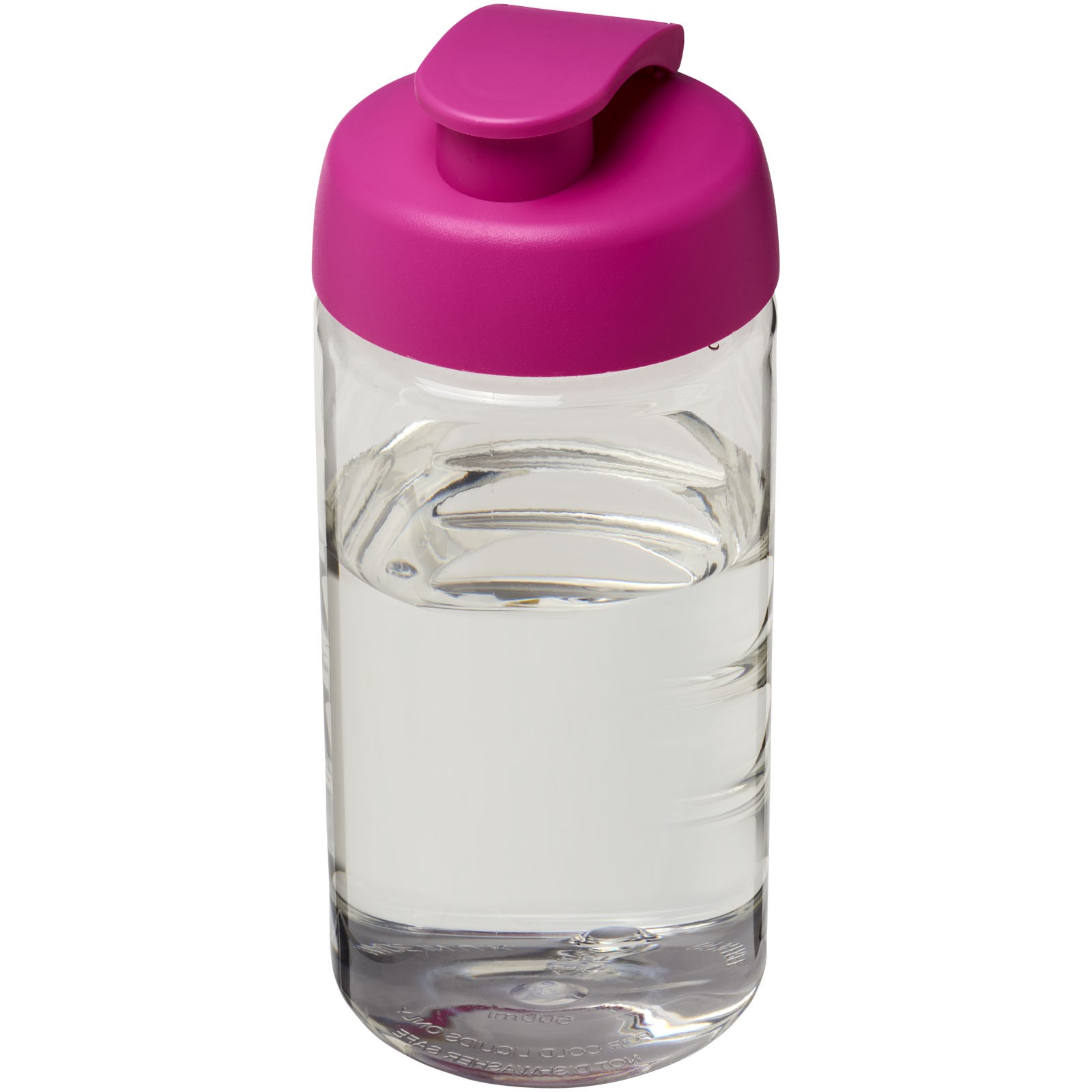 Bidon H2O Bop® o pojemności 500 ml z wieczkiem zaciskowym - Przezroczysty / Różowy