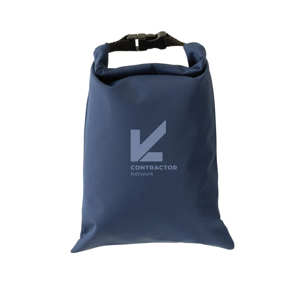 Sac à lunch pliable 30x20cm en rPET AWARE™ Snackstrap - Bleu Marine
