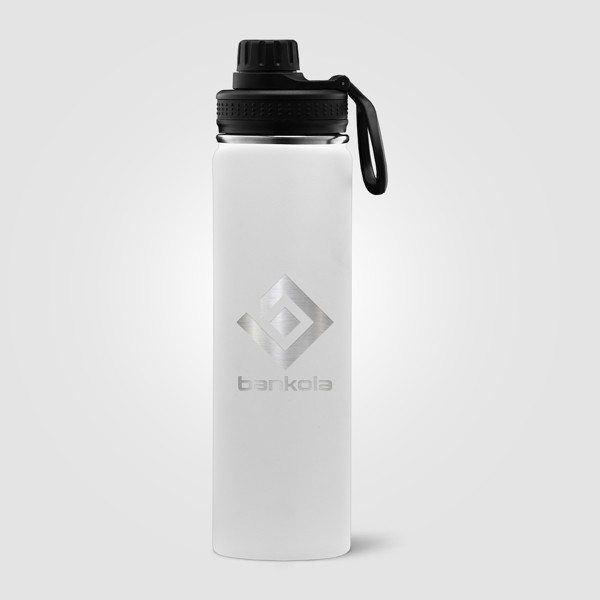 Alaska - 710 ml Stainless Steel Double Wall Water Bottle - White / Silkscreen