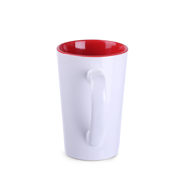 Keramična skodelica Fresh, 330 g, višina 118 mm - Bela / rdeča