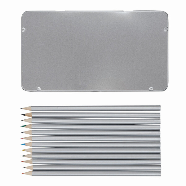 12 Long Coloured Pencils Silverstar
