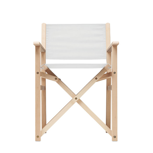 Rimies wooden beach chair, foldable, 80 kg max load - White