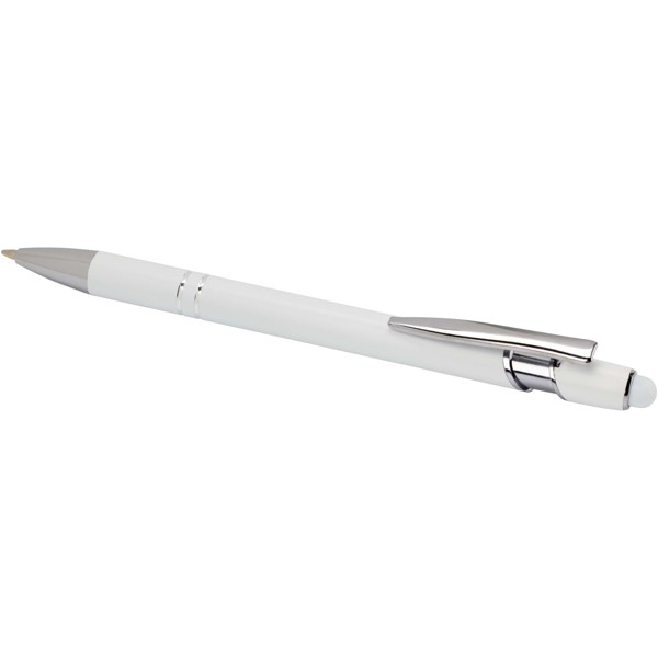 Penna a sfera con finitura argento Kish (inchiostro blu) - Bianco