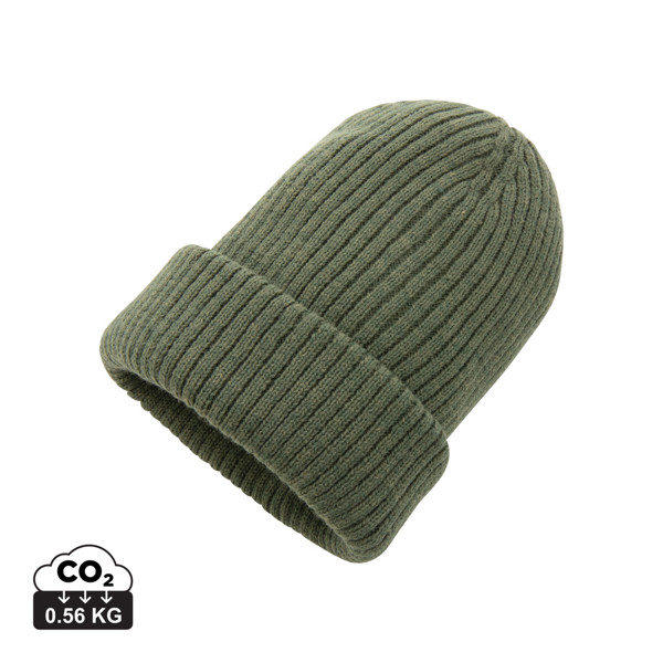 Dvojito pletená beanie čapica Impact z Polylana® AWARE™ - Zelená