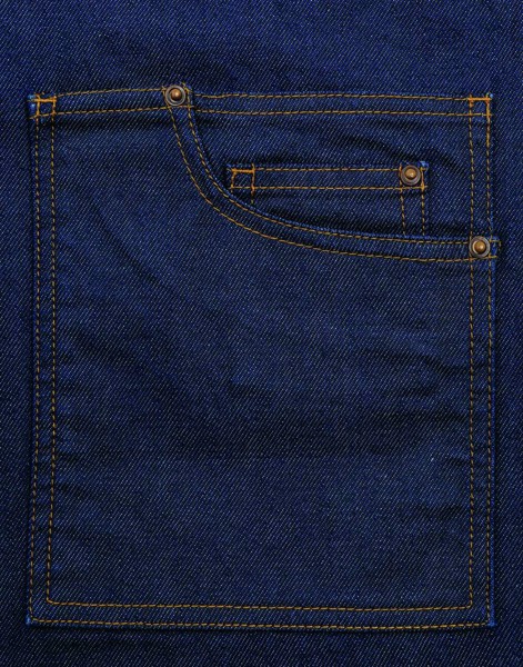 'Division' Waxed Look Denim Waist Apron - Black Denim