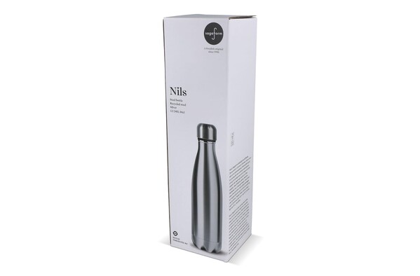 Sagaform Bouteille en acier Nils Chrome 500 ml