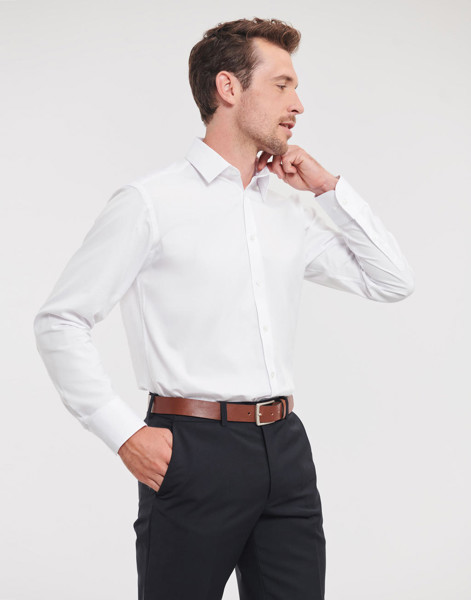 Men'sLS Herringbone Shirt - White / M