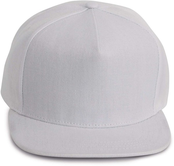 Snapback Cap - 5 Panels - White / White