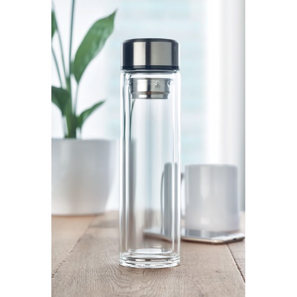 Pole Glass bottle,390 ml,LED thermometer