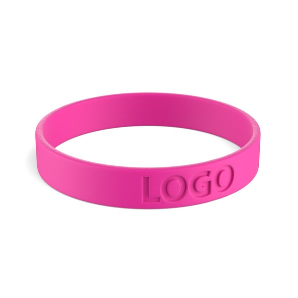 Silikonearmbånd (12mm width) - Dyb pink / 18x1.2x0.2cm