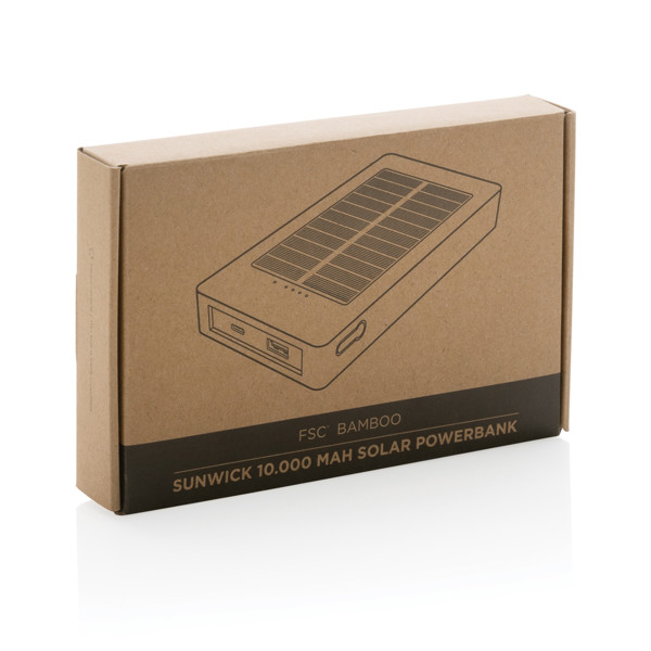XD Collection solar powerbank 10000 mAh, bambus