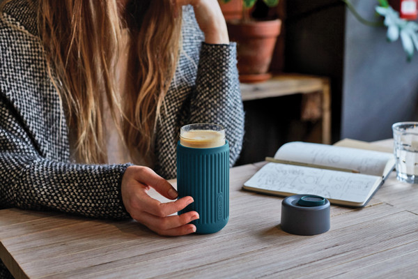 Black+Blum Glass Travel Cup 340ML - Turquoise