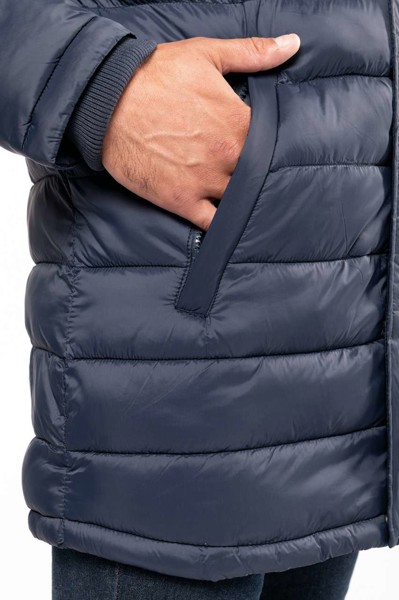 Men's Lightweight Hooded Padded Parka - Black / S