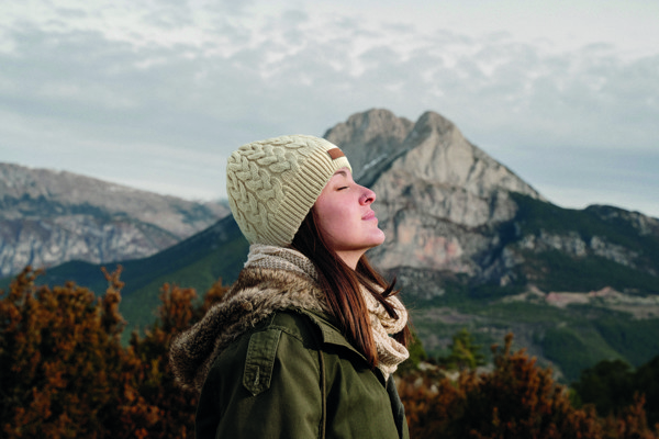 Cable knit beanie in RPET Katmai - Beige