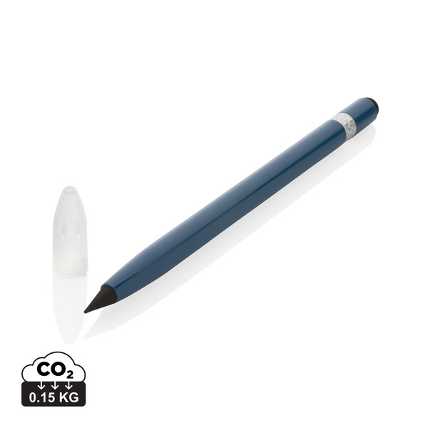 Crayon infini en aluminium avec gomme - Bleu