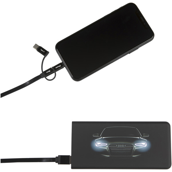 SCX.design P15 5000 mAh Powerbank mit Leuchtlogo - schwarz