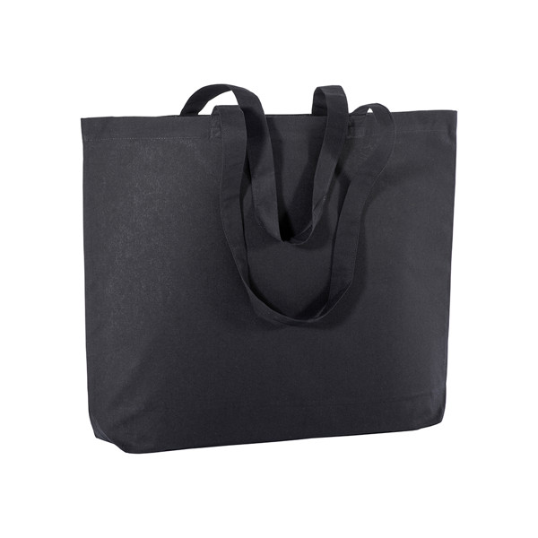 135 G/M2 Cotton Shopping Bag, Long Handles And Bottom Gusset - Black